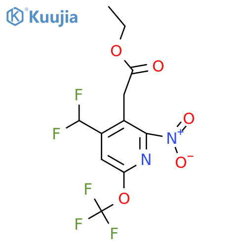 Ethyl 4-(difluoromethyl)-2-nitro-6-(trifluoromethoxy)pyridine-3-acetate structure