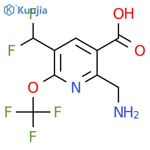 2-(Aminomethyl)-5-(difluoromethyl)-6-(trifluoromethoxy)pyridine-3-carboxylic acid structure