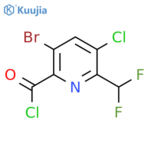 3-Bromo-5-chloro-6-(difluoromethyl)pyridine-2-carbonyl chloride structure