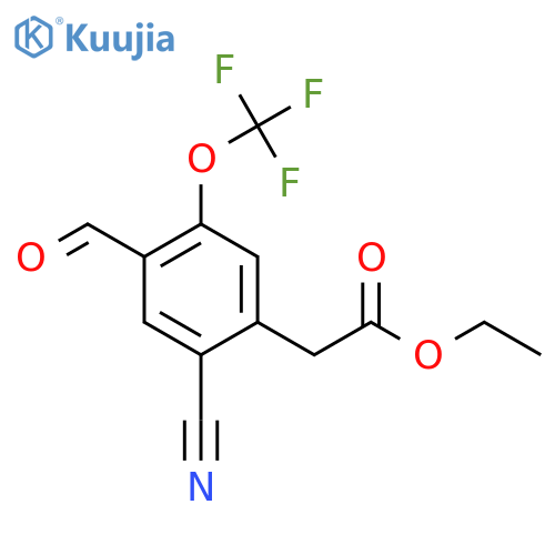Ethyl 2-cyano-4-formyl-5-(trifluoromethoxy)phenylacetate structure