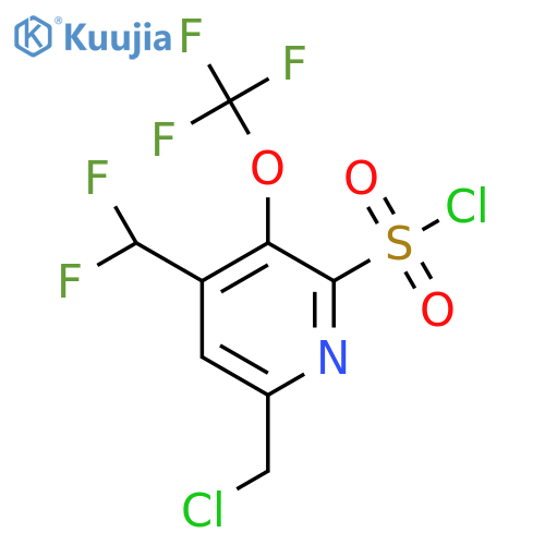 6-(Chloromethyl)-4-(difluoromethyl)-3-(trifluoromethoxy)pyridine-2-sulfonyl chloride structure