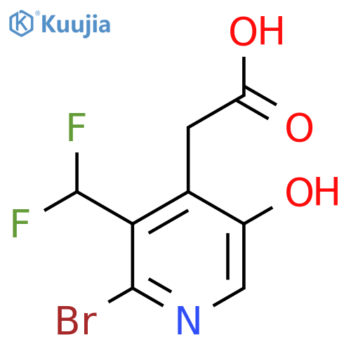 2-Bromo-3-(difluoromethyl)-5-hydroxypyridine-4-acetic acid structure