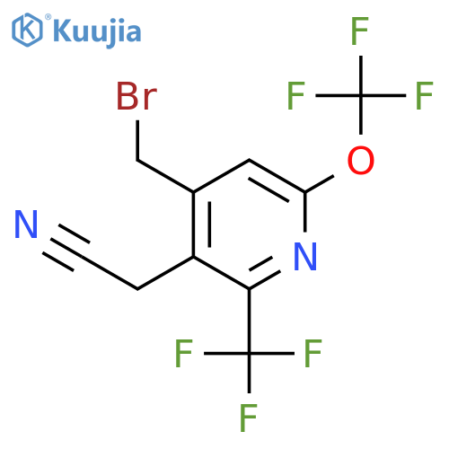 4-(Bromomethyl)-6-(trifluoromethoxy)-2-(trifluoromethyl)pyridine-3-acetonitrile structure