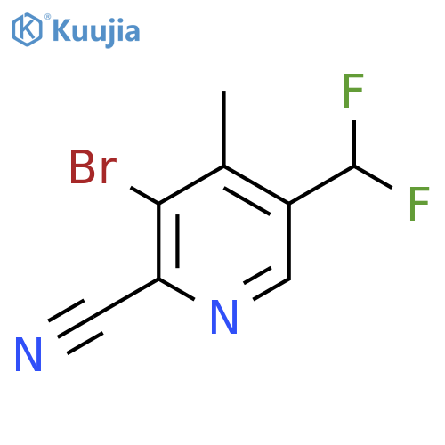 3-Bromo-2-cyano-5-(difluoromethyl)-4-methylpyridine structure