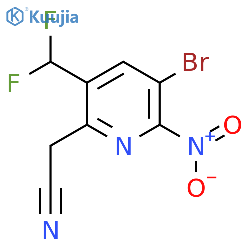 3-Bromo-5-(difluoromethyl)-2-nitropyridine-6-acetonitrile structure