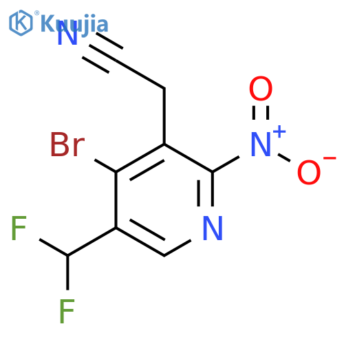 4-Bromo-5-(difluoromethyl)-2-nitropyridine-3-acetonitrile structure