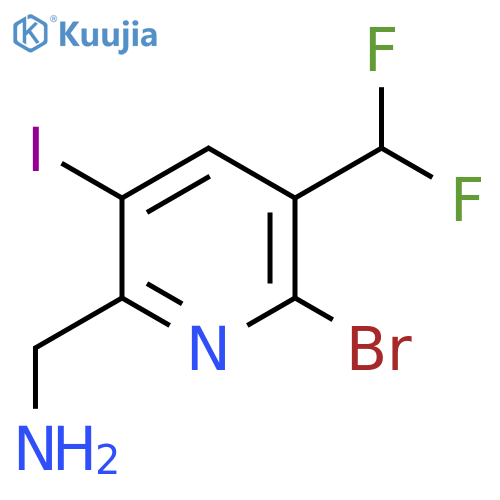 2-(Aminomethyl)-6-bromo-5-(difluoromethyl)-3-iodopyridine structure