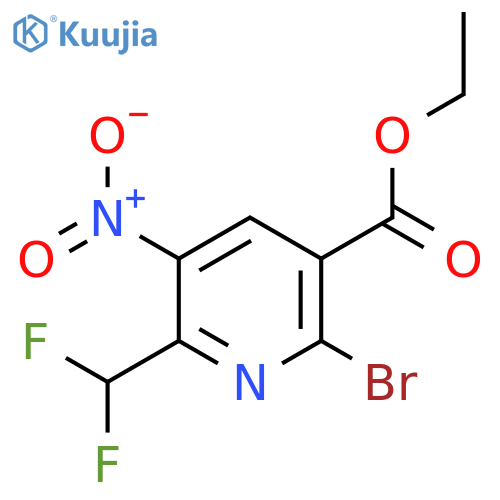 Ethyl 2-bromo-6-(difluoromethyl)-5-nitropyridine-3-carboxylate structure