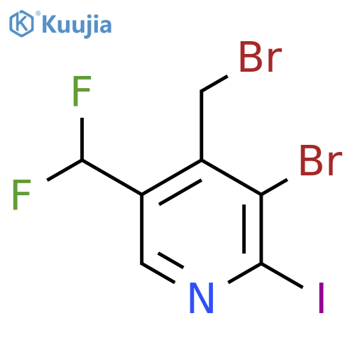 3-Bromo-4-(bromomethyl)-5-(difluoromethyl)-2-iodopyridine structure