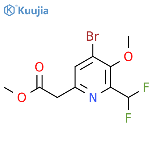 Methyl 4-bromo-2-(difluoromethyl)-3-methoxypyridine-6-acetate structure