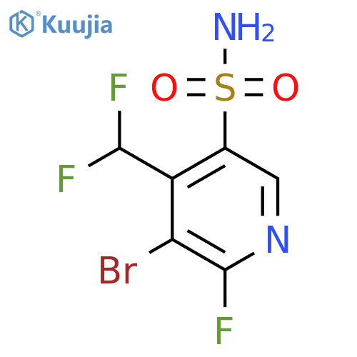 3-Bromo-4-(difluoromethyl)-2-fluoropyridine-5-sulfonamide structure