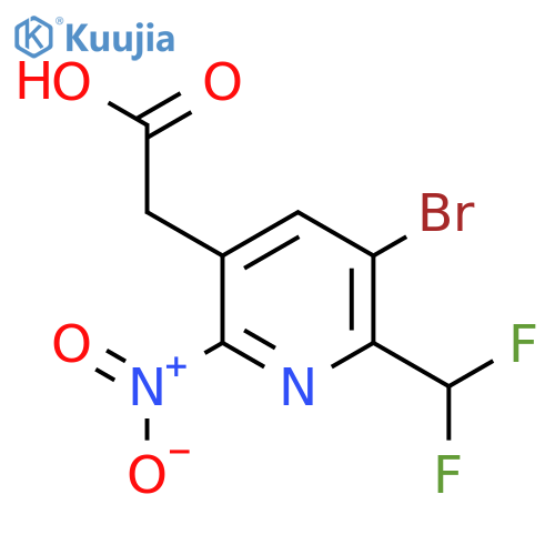 3-Bromo-2-(difluoromethyl)-6-nitropyridine-5-acetic acid structure