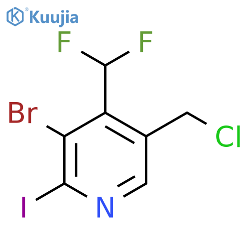 3-Bromo-5-(chloromethyl)-4-(difluoromethyl)-2-iodopyridine structure