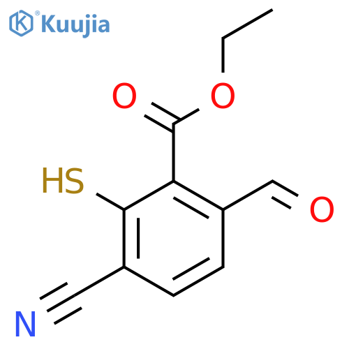 Ethyl 3-cyano-6-formyl-2-mercaptobenzoate structure