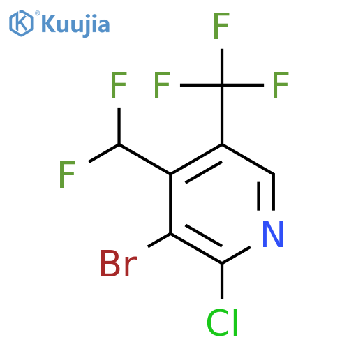 3-Bromo-2-chloro-4-(difluoromethyl)-5-(trifluoromethyl)pyridine structure