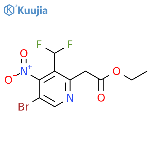 Ethyl 5-bromo-3-(difluoromethyl)-4-nitropyridine-2-acetate structure