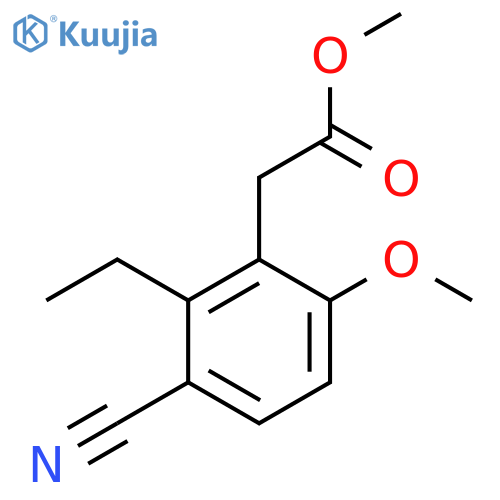 Methyl 3-cyano-2-ethyl-6-methoxyphenylacetate structure