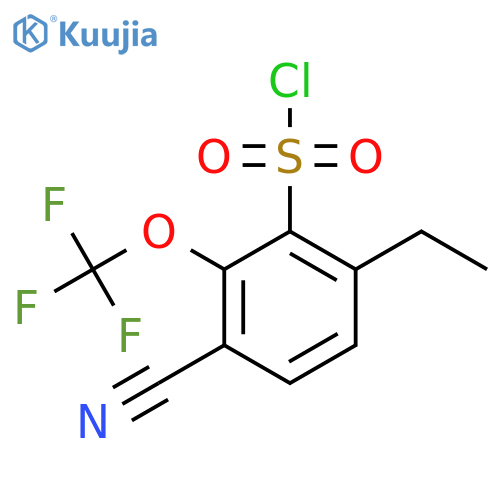 3-Cyano-6-ethyl-2-(trifluoromethoxy)benzenesulfonyl chloride structure