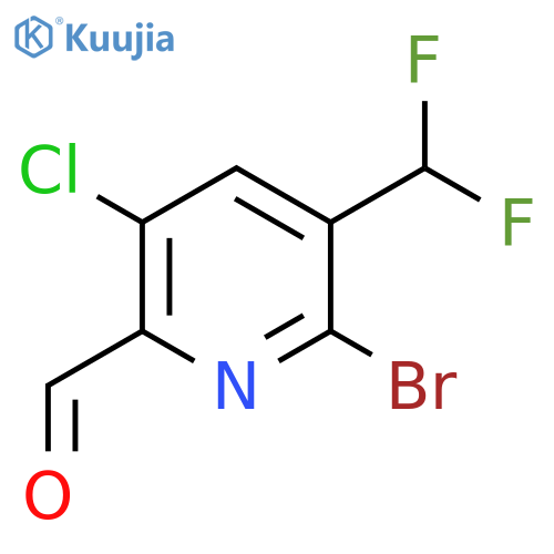 2-Bromo-5-chloro-3-(difluoromethyl)pyridine-6-carboxaldehyde structure