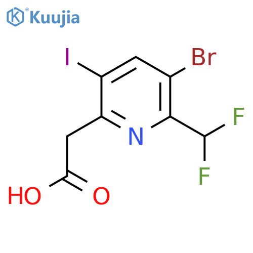 3-Bromo-2-(difluoromethyl)-5-iodopyridine-6-acetic acid structure
