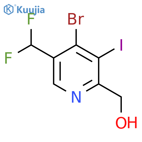 4-Bromo-5-(difluoromethyl)-3-iodopyridine-2-methanol structure