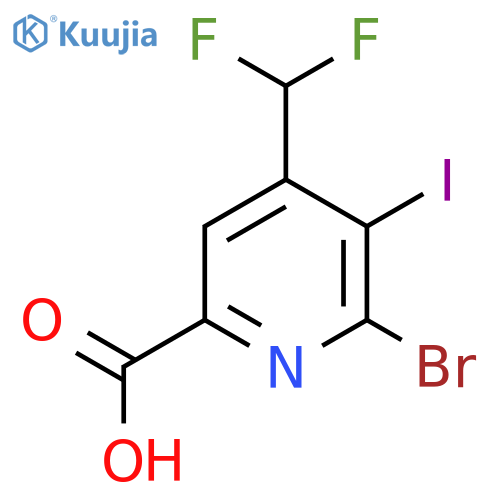 2-Bromo-4-(difluoromethyl)-3-iodopyridine-6-carboxylic acid structure
