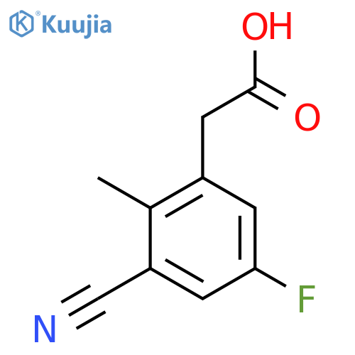 3-Cyano-5-fluoro-2-methylphenylacetic acid structure