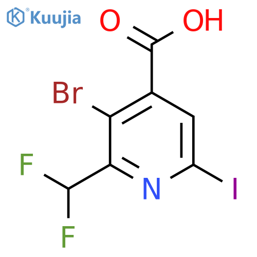 3-Bromo-2-(difluoromethyl)-6-iodopyridine-4-carboxylic acid structure