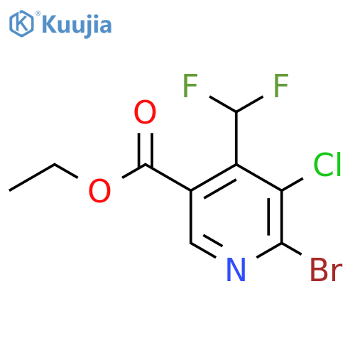 Ethyl 2-bromo-3-chloro-4-(difluoromethyl)pyridine-5-carboxylate structure