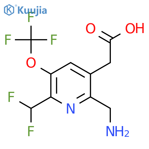 2-(Aminomethyl)-6-(difluoromethyl)-5-(trifluoromethoxy)pyridine-3-acetic acid structure