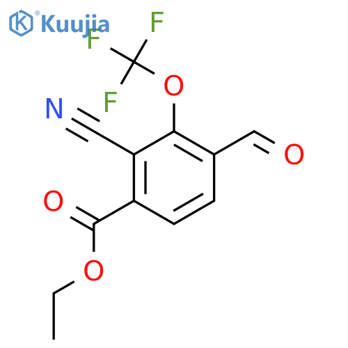 Ethyl 2-cyano-4-formyl-3-(trifluoromethoxy)benzoate structure
