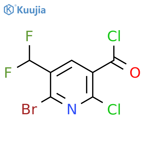 2-Bromo-6-chloro-3-(difluoromethyl)pyridine-5-carbonyl chloride structure