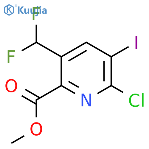 Methyl 2-chloro-5-(difluoromethyl)-3-iodopyridine-6-carboxylate structure