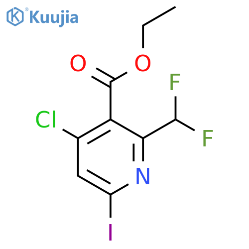 Ethyl 4-chloro-2-(difluoromethyl)-6-iodopyridine-3-carboxylate structure
