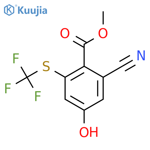 Methyl 2-cyano-4-hydroxy-6-(trifluoromethylthio)benzoate structure