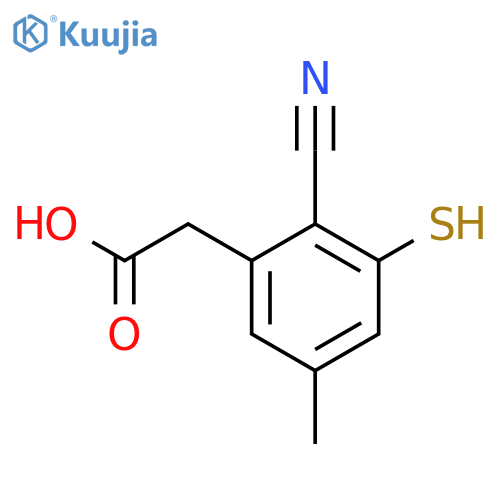 2-Cyano-3-mercapto-5-methylphenylacetic acid structure