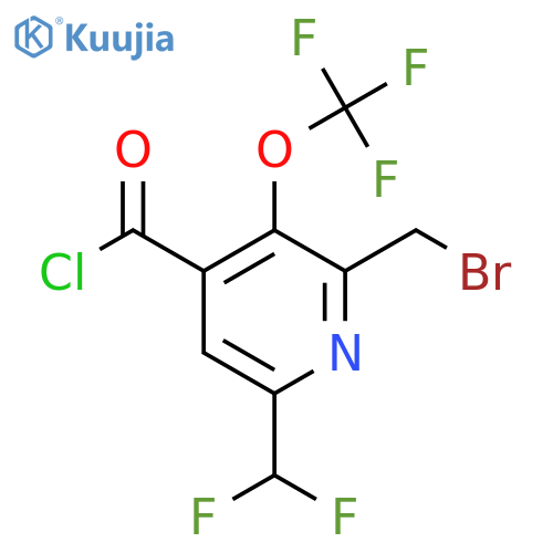 2-(Bromomethyl)-6-(difluoromethyl)-3-(trifluoromethoxy)pyridine-4-carbonyl chloride structure