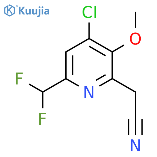 4-Chloro-6-(difluoromethyl)-3-methoxypyridine-2-acetonitrile structure