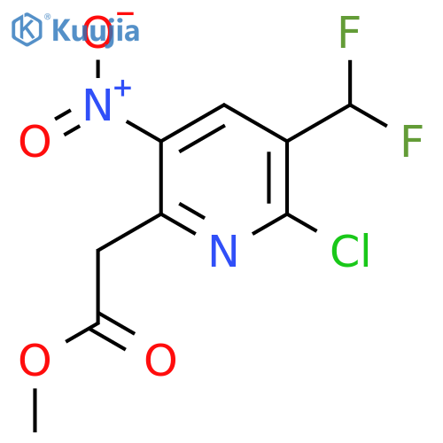 Methyl 2-chloro-3-(difluoromethyl)-5-nitropyridine-6-acetate structure