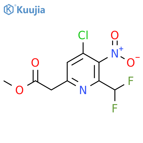 Methyl 4-chloro-2-(difluoromethyl)-3-nitropyridine-6-acetate structure