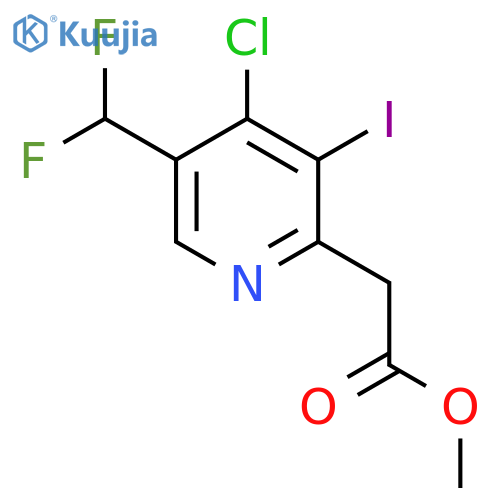 Methyl 4-chloro-5-(difluoromethyl)-3-iodopyridine-2-acetate structure