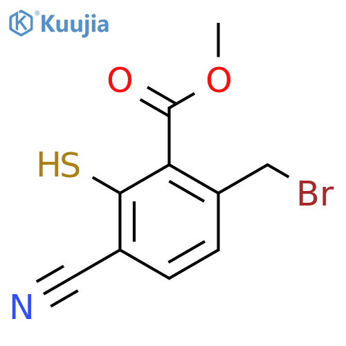 Methyl 6-bromomethyl-3-cyano-2-mercaptobenzoate structure