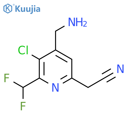 4-(Aminomethyl)-3-chloro-2-(difluoromethyl)pyridine-6-acetonitrile structure