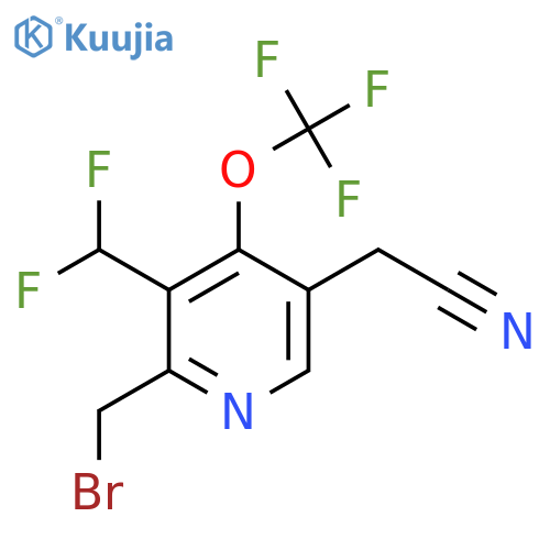 2-(Bromomethyl)-3-(difluoromethyl)-4-(trifluoromethoxy)pyridine-5-acetonitrile structure