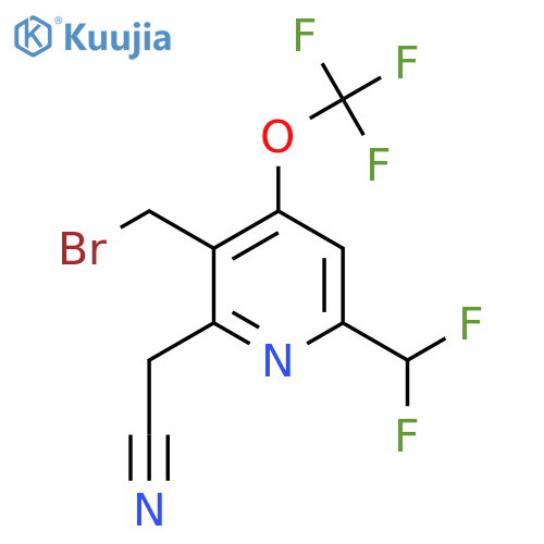 3-(Bromomethyl)-6-(difluoromethyl)-4-(trifluoromethoxy)pyridine-2-acetonitrile structure