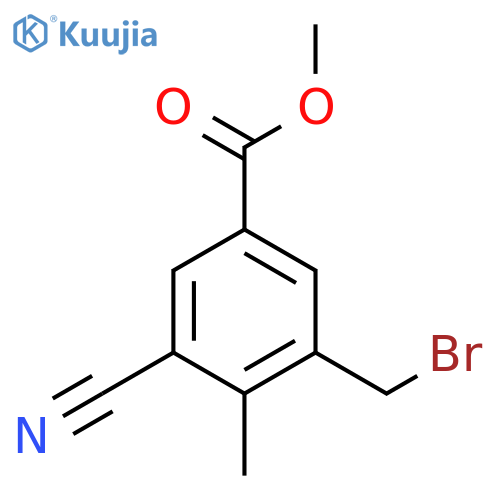 Methyl 3-bromomethyl-5-cyano-4-methylbenzoate structure