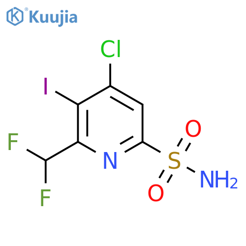 4-Chloro-2-(difluoromethyl)-3-iodopyridine-6-sulfonamide structure