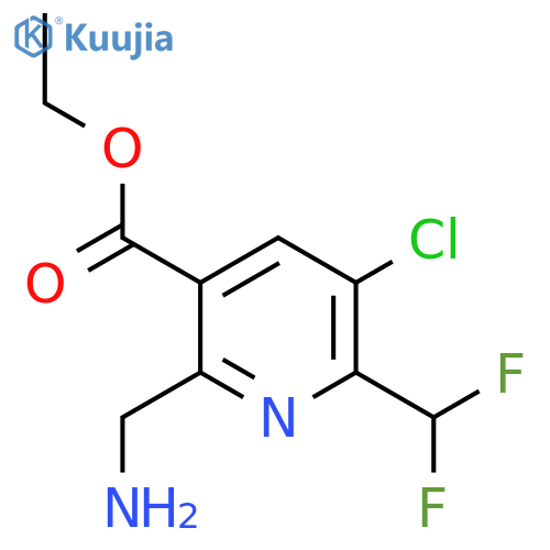 Ethyl 2-(aminomethyl)-5-chloro-6-(difluoromethyl)pyridine-3-carboxylate structure