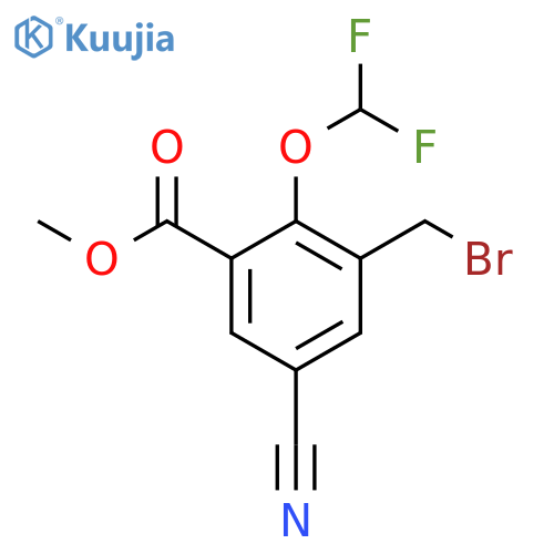 Methyl 3-bromomethyl-5-cyano-2-(difluoromethoxy)benzoate structure