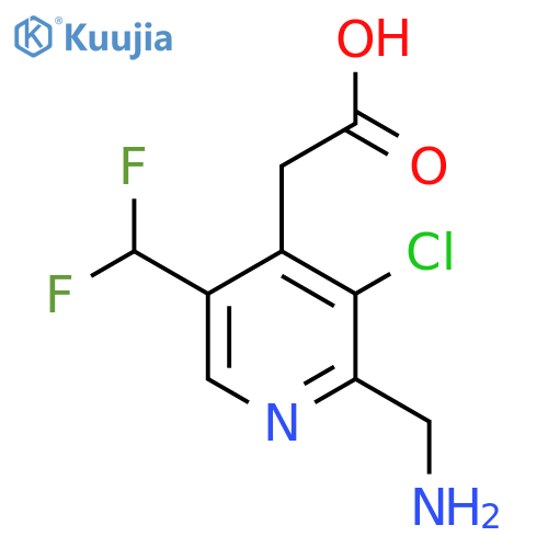2-(Aminomethyl)-3-chloro-5-(difluoromethyl)pyridine-4-acetic acid structure